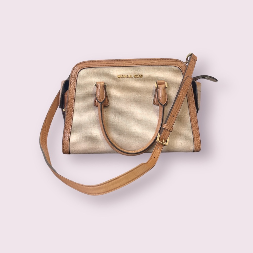 Michael Kors Hamilton Croc Canvas Tote with Detachable Crossbody Strap